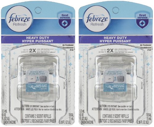 Febreze Refresh Heavy Duty Air Freshener Refill - Crisp Clean - 5.5 ml - 2 ct - 2 pk