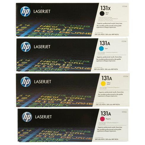 Genuine HP 131X CF210X, CF211A, CF212A, CF213A High Yield Toner Set BCYM LJ PRO 200 C, LJ PRO 200, PRO 200M276, Sealed In Retail Packaging.