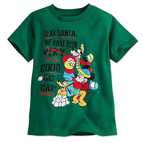 Disney Boys Mickey and Friends Holiday Tee Green