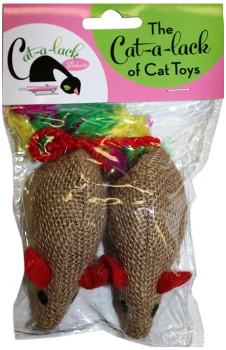 

Cat-A-Lack 2-Piece Burlap Mice Balls for Pets