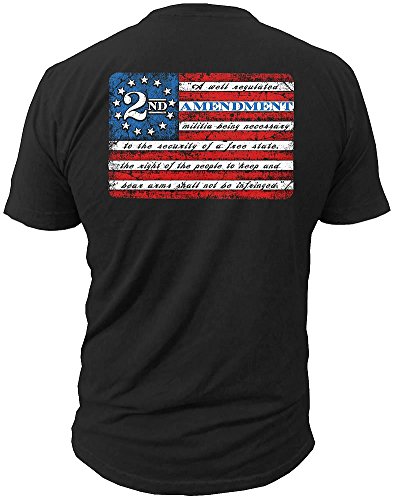 2nd Amendment Brand Vintage American Flag Mens T-Shirt USA Second 2A