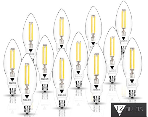 Triangle Bulbs (12-Pack) 40W Incandescent Replacement edison style LED Filament Candelabra Light Bulbs