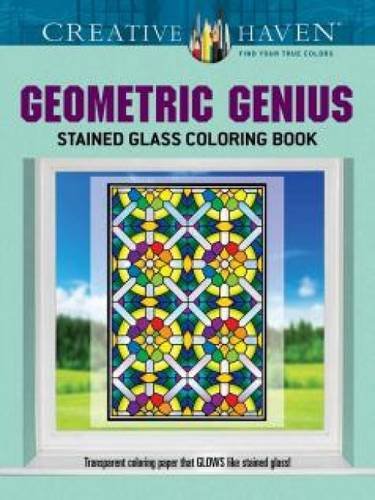 Creative Haven Geometric Genius Stained Glass Coloring Book (Adult Coloring)