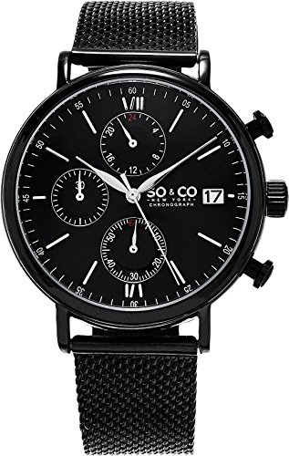 SO & CO New York Men's 5266M.3 Black Stainless Steel Watch