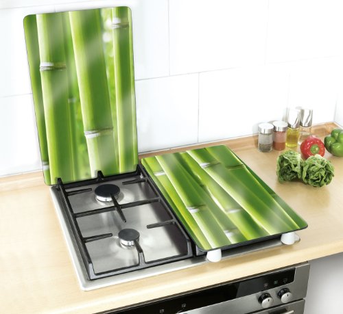 Coprifornelli Vetro Per Piano Cottura Vetroceramica | Set 2 Pezzi 30x52cm | Trasparente E Antiscivolo - Foto 3