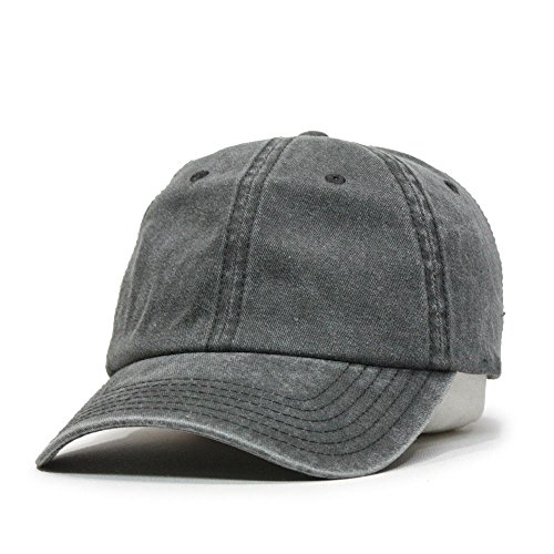 Plain Washed Cotton Twill Baseball Cap with Adjustable Velcro (Charcoal Gray)
