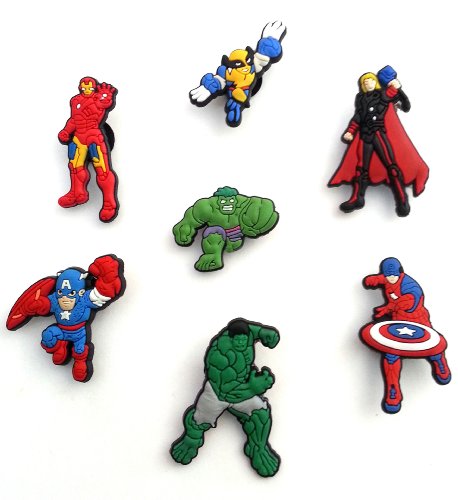 7 pc Set of Shoe Charms Avengers
