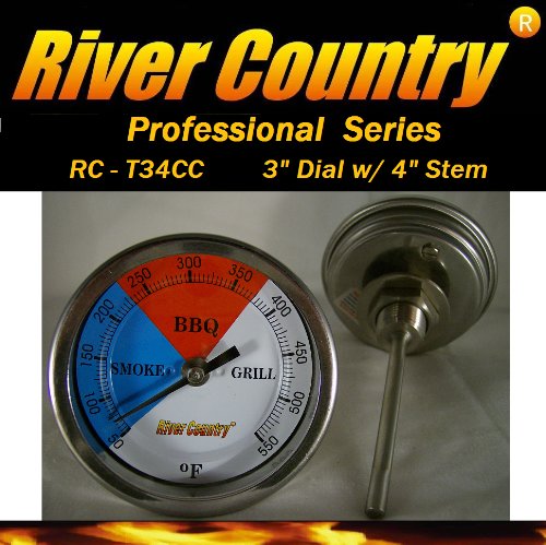 

3" River Country (RC-T34CC) Adjustable BBQ, Grill, Smoker Thermometer (50 to 550F)