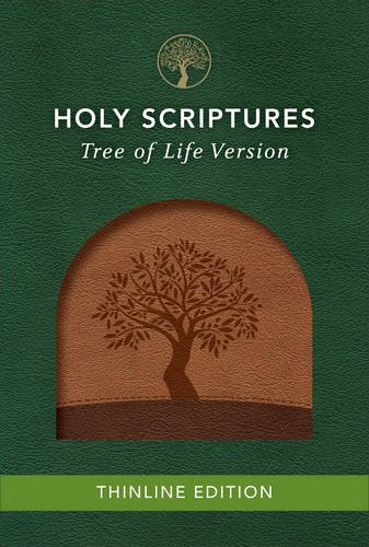 TLV Thinline Bible, Holy Scriptures, Walnut/Brown, Tree Design Duravella by Messianic Jewish Family Bible Society