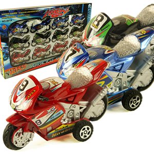 Pull Back Motorcycle Collections Toys for Kids Assorted Colors, 12 Pieces - No.7708A