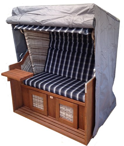 Strandkorbhülle Strandkorbhaube Comfort Premium 130cm x 100cm grau