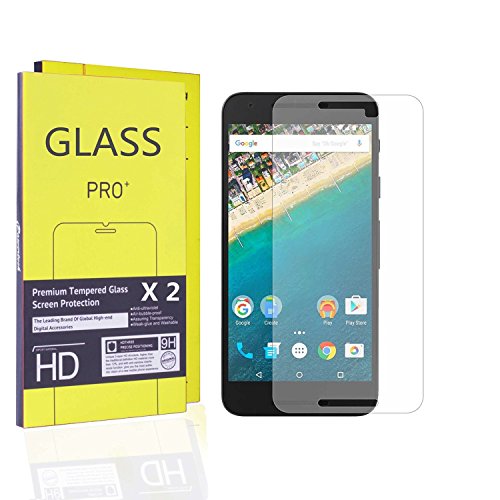 (2 pack) Nexus 5X Screen Protector,iPowertech Premium Tempered Glass (0.26mm Round Edge,9H Hardness) Ultra-Clearity, Anti-Scratch, Anti-Water, Bubble Free, Touchscreen Accuracy, Lifetime Warranty