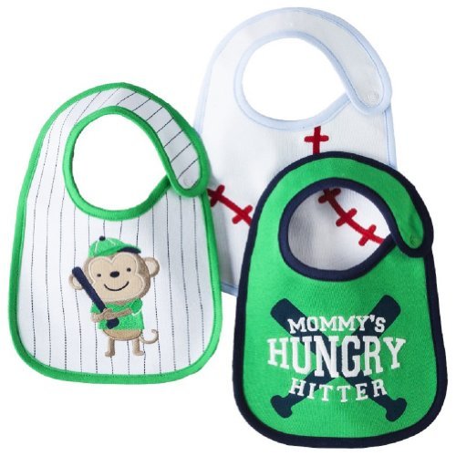 Carter's Bib Set ' MOMMY'S HUNGRY HITTER ' 3 Bibs Baseball