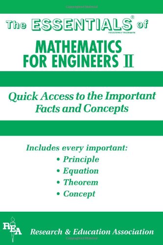 Essentials of Mathematics for Engineers 2 by Research and Education Association