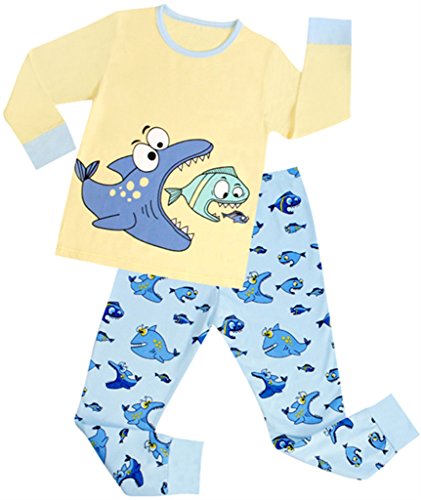 ATTRACO Kids Cotton Pajamas Long Sleeve Sleepwear Set for girls & Boys Kids 2T-7T
