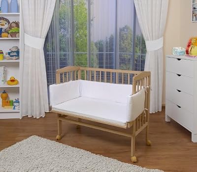 WALDIN Lit cododo pour bébé/berceau - hauteur réglable - bois naturel ou blanc laqué,non traité