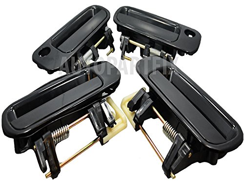 92-96 Toyota Camry Outside Exterior Door Handles Smooth Black - Set of 4
