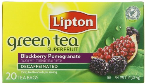 Lipton Tea Bags Green Tea Decaffeinated, Superfruit Blackberry and Pomegranate, 20 Count Package