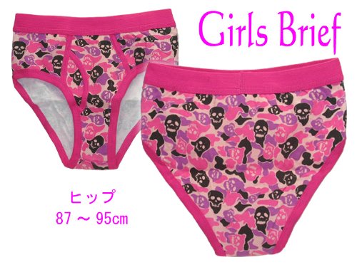 ショーツ　ギャルズ ブリーフ レディースパンツ（ドクロ迷彩）