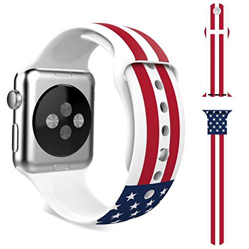 Apple watch band,Soft Silicone Sport Style Replacement for 38mm Apple Watch All Models - 2 Lengths