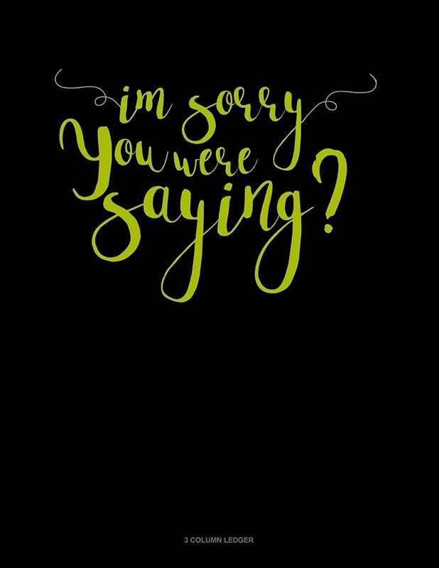 Im Sorry You Were Saying: 3 Column Ledger by Jeryx Publishing
