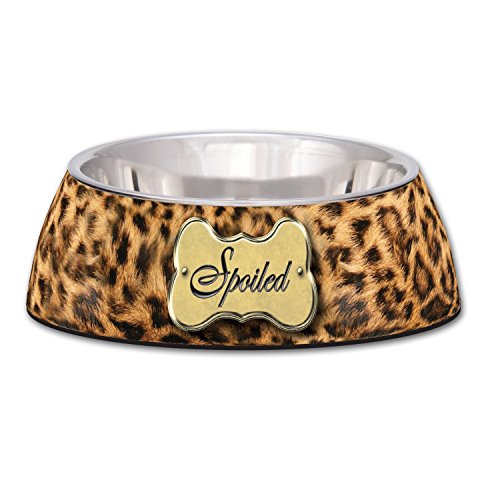 Loving Pets Spoiled Leopard Milano Bowl for Dogs, Large