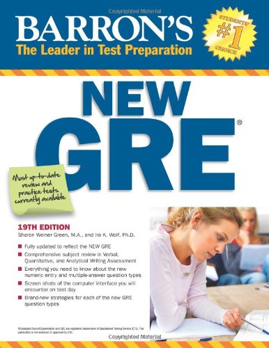 Barron's New GRE, 19th Edition (Barron's GRE) by Ira K. Wolf Ph.D.
