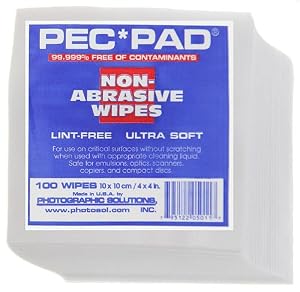 PEC-PAD LINT FREE Wipes 4x4 100PK - Non-Abrasive Cleaning Cloth for Cameras $11.99