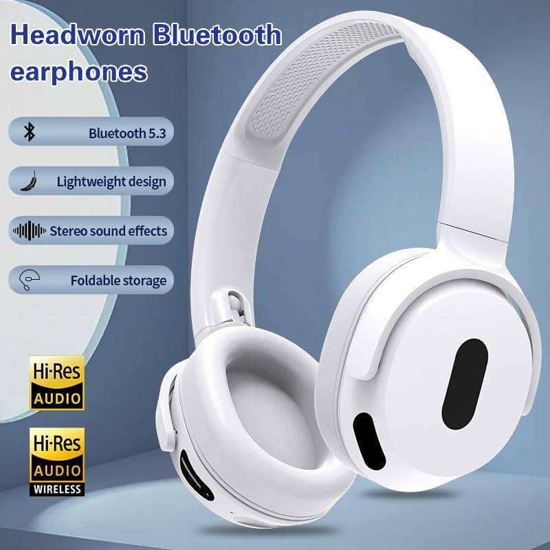 Headset, Long Battery Life Foldable Wireless Bluetooth Headset Stereo Music Sports-Black_voghion.com