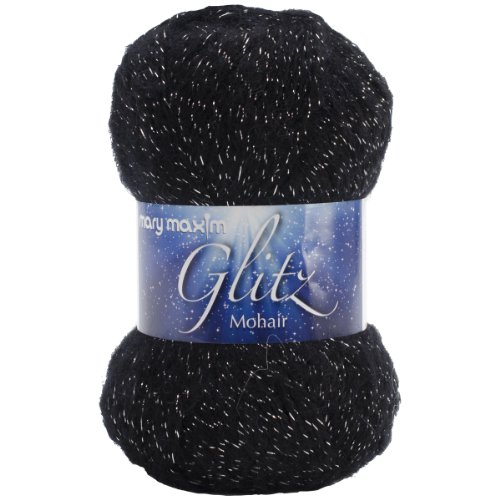 Algopix Similar Product 12 - Mary Maxim Glitz Mohair Yarn, Black Tie