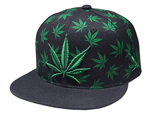 Marijuana KUSH Pot Leaf Weed Cannabis Embroidered Flat Bill Snapback