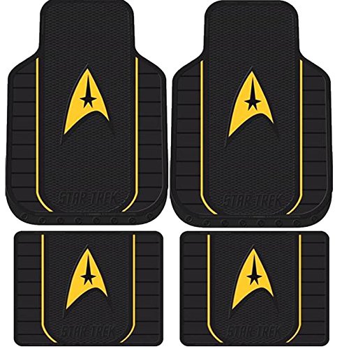 4pc Star Trek Delta Black w/Logo Front & Rear Utility Rubber Floor Mats