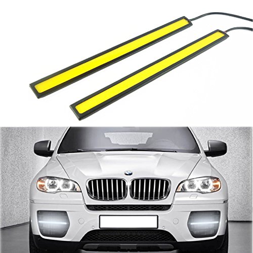 RioRand 2 Pcs 6W 6000K Waterproof Aluminum High Power Xenon Slim LED Light Daytime Running Light SUV Sedan Coupe Vehicle Lamp (Yellow)