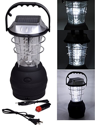 TMS 3 Modes Hand Crank Dynamo Solar 36 LED Bright Lantern Outdoor Camping Work Light