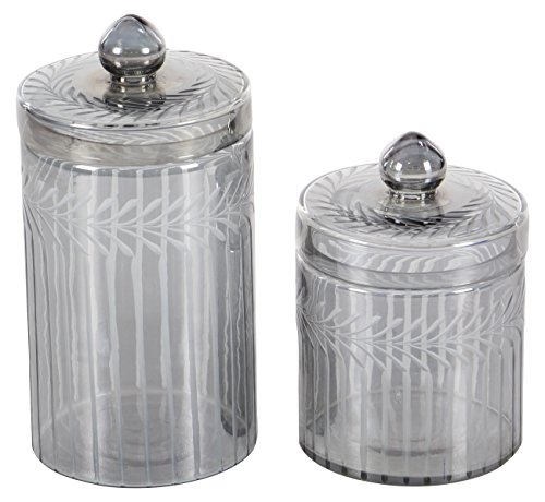Algopix Similar Product 16 - Benzara Decorative Clear Glass Jar Set