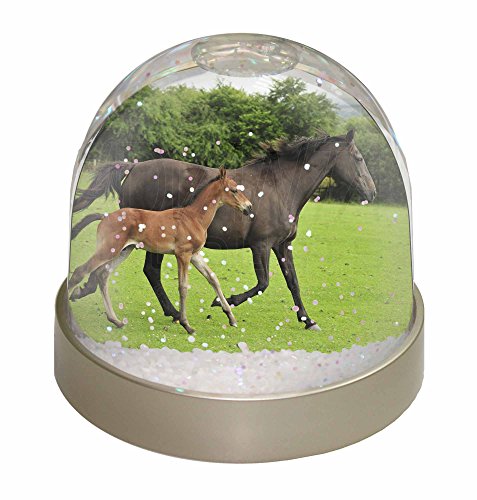 Stute mit Fohlen Newborn Schneekugel Globus Wasserball Tier Weihnachtsgeschenk