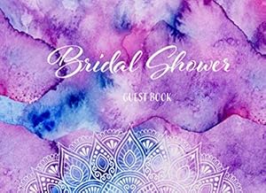 Bridal Shower Guest Book: Purple Watercolor Aqua I Guest Book for over 100 guests I Wedding Journal I Gift Log I Area for Photos by Elizabeth Aqua