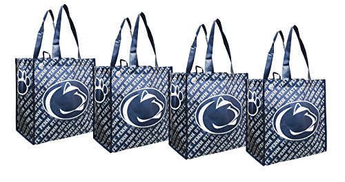 Penn State University Licensed Reusable Shopping Tote Bag (4 Pack)