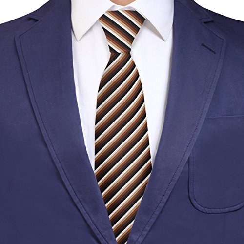 Algopix Similar Product 1 - YG CID00820 Brown Mens Ties Stripes