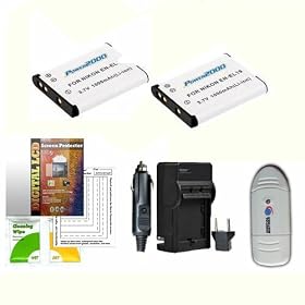 EN-EL19 Kit for Nikon (Includes 2-1000mAh batteries and travel charger, LCD Screen protectors, card reader) for Nikon CoolPix S3300, S4300, S100, S4100, S3100