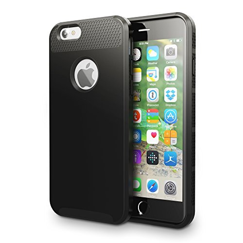 iPhone 6S Plus Case, Limecase® [NGV Series][Black] Shockproof Hard Rugged Rubber Minimalistic Thin Cover with Dual Layer Impact Proof for Apple iPhone 6S Plus (2015) & iPhone 6 Plus (2014) (5.5 Inch)