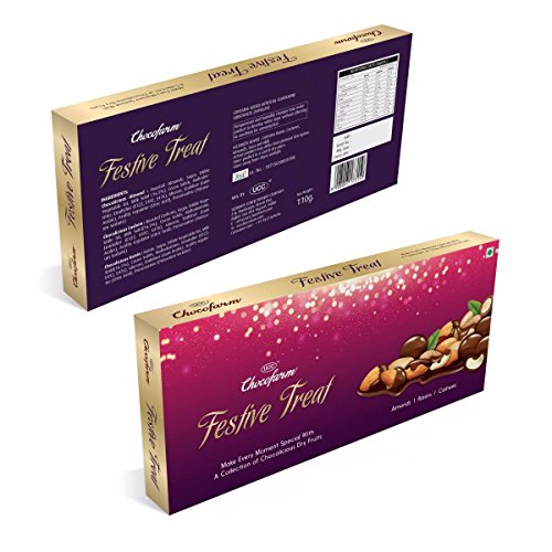 CHOCOFARM Festive treat gift box chocolate CONFECTION COATED (COVERED) RAISIN, CASHEW, ALMOND, Gift