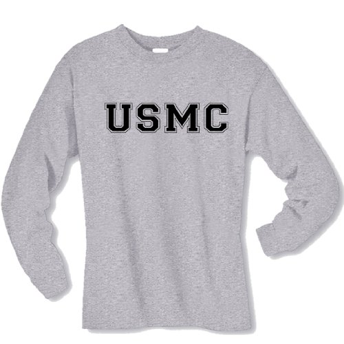 USMC Athletic Marines Long Sleeve T-Shirt in gray