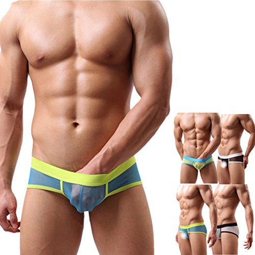 HP95(TM)Men's Bikini Underwear,Low Waist Breathable Transparent Bulge Underpants