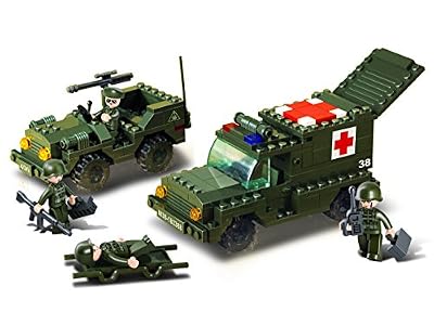 Sluban JEU DE CONSTRUCTION - ARMEE DE TERRE - AMBULANCE + JEEP - SLUBAN M38-B6000