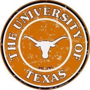 Texas Longhorns 12 Inch Embossed Metal Nostalgia Circular Sign