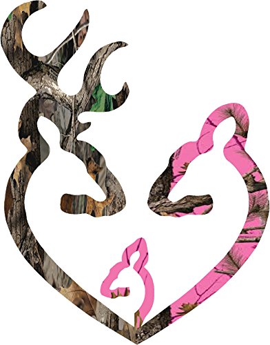 Heart Camo Family Decal w/HOT Pink Mom and hot Pink Baby Girl