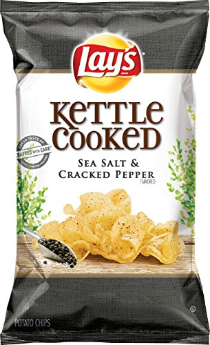 Lay's Kettle Cooked Potato Chips, Sea Salt and Cracked Pepper, 8 Ounce