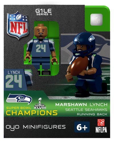 2013 Marshawn Lynch Super Bowl XLVIII 48 Champions Oyo Mini Figure Lego Compatible Seattle Seahawks Limited Production
