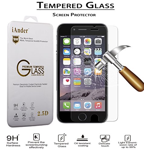 iAnder Premium Tempered Glass Screen Protector for iPhone 6 Plus - Screen Protector for iPhone 6 Plus